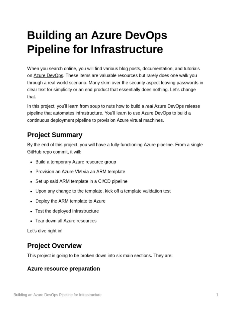Azure DevOps Pipeline for Infrastructure | PDF | Command Line Interface ...
