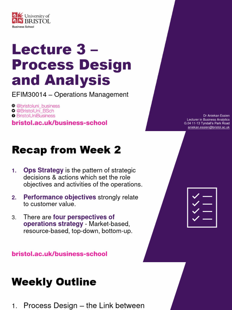 Operations Management Week 3 - Process Design and Analysis-Student ...