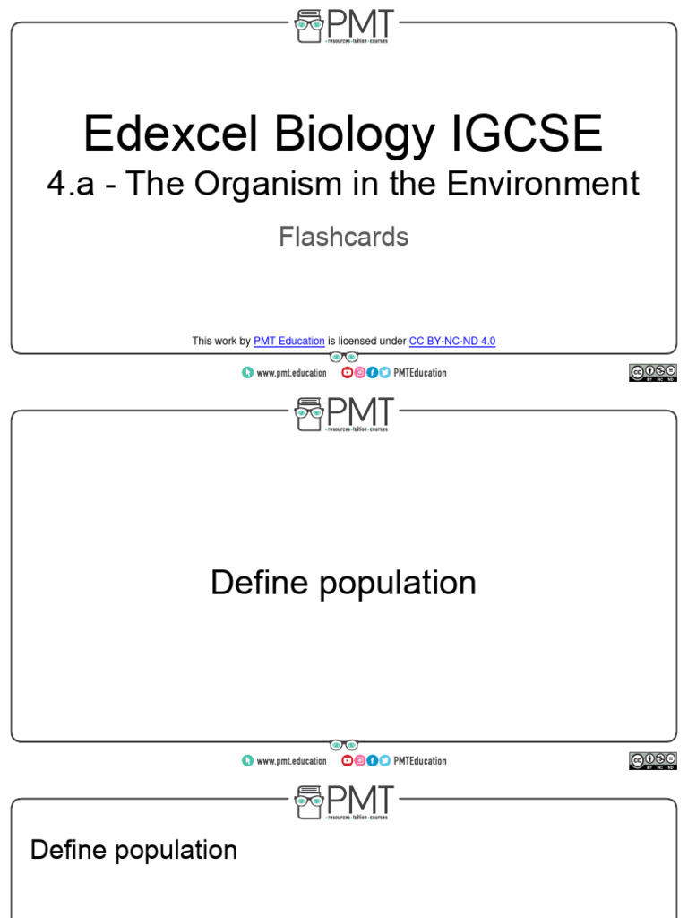 Flashcards 4a The Organism in The Environment Edexcel Biology IGCSE
