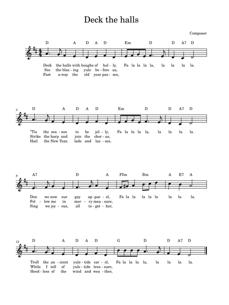 Deck The Halls PDF Christmas Carols
