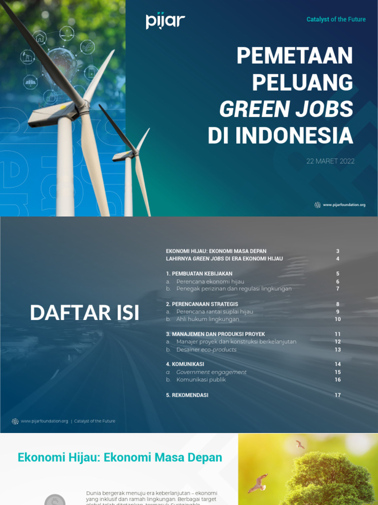 Pemetaan Peluang Green Jobs Di Indonesia Versi 22 Maret 2022 Pdf