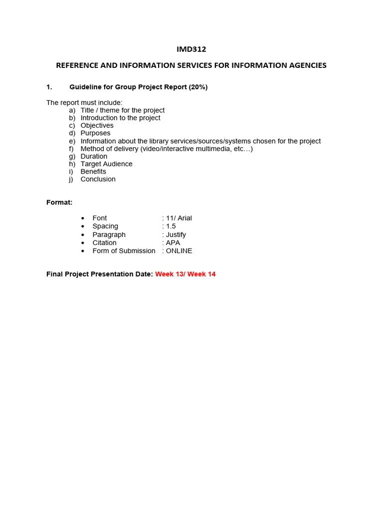 Group Project Report Guidelines for IMD312 | PDF | Art | Computers