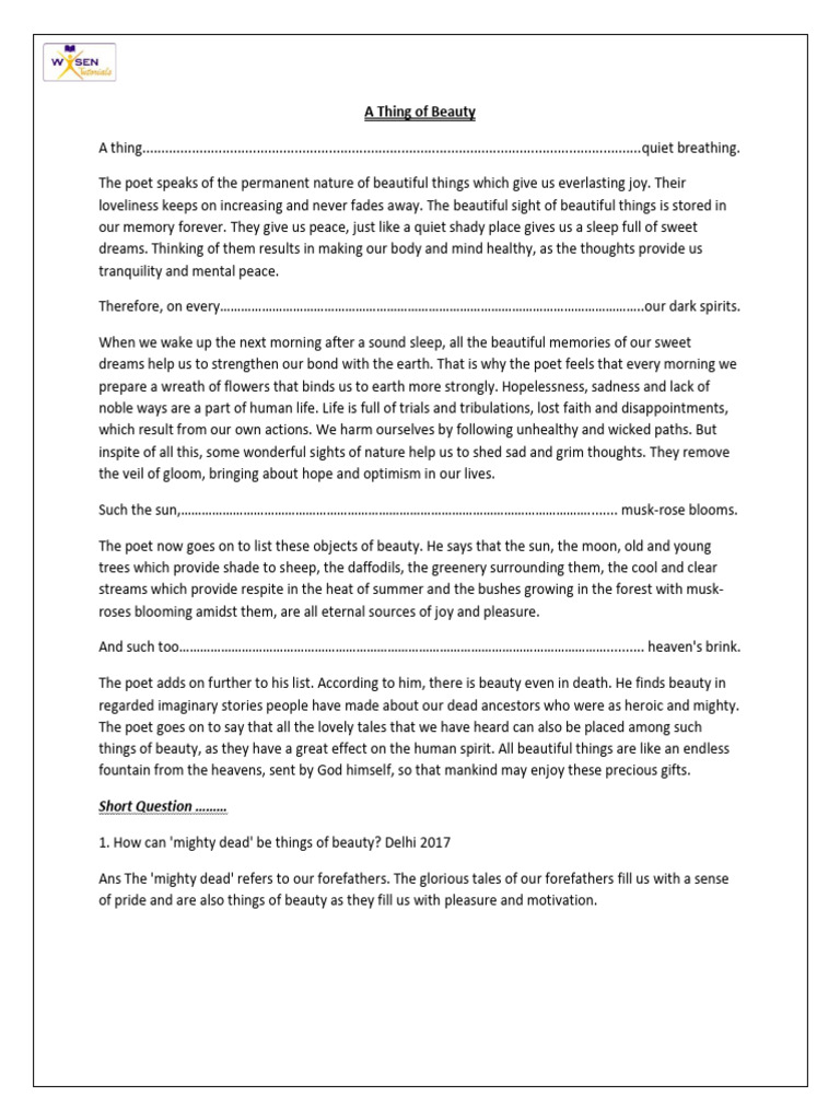 Thing Of Beauty Pdf