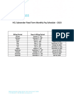 HCL Subvendor Fixed Term Monthly Pay Schedule - 2023