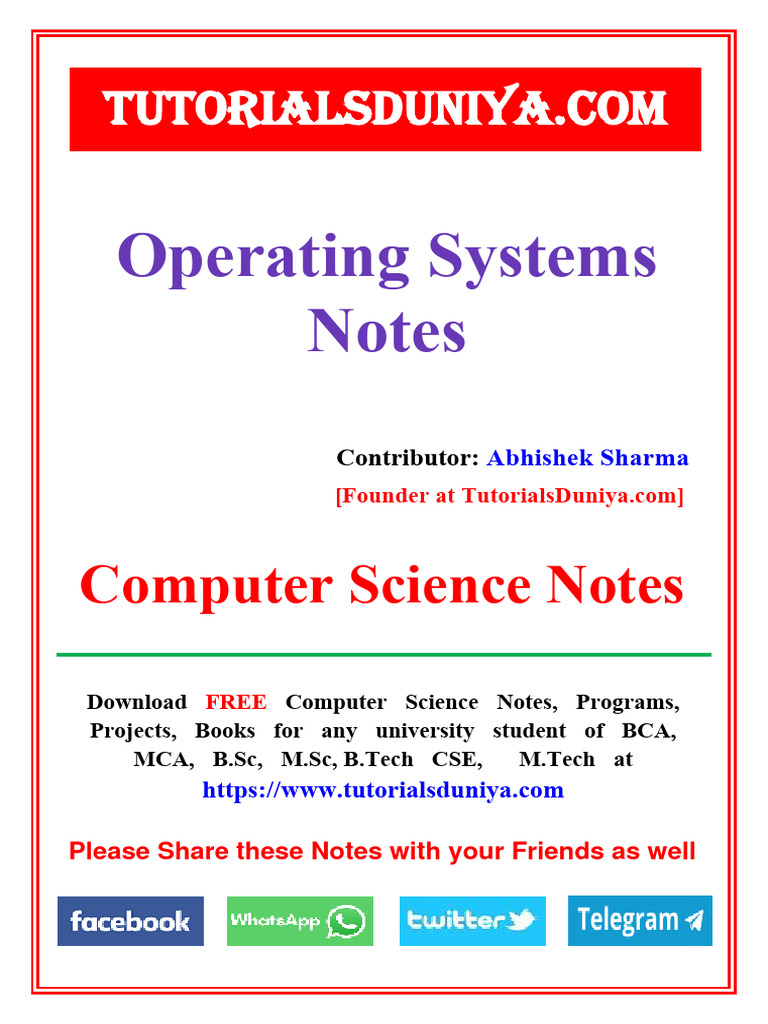 Operating System Notes 2 - TutorialsDuniya | PDF | Computer Programming ...
