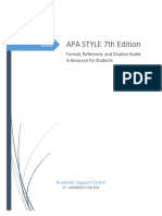 APA 7th Format and Citation Student Guide ASC