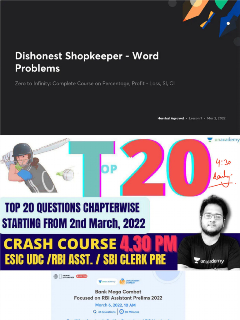 Dishonest Shopkeeper Word Problems With Anno | PDF