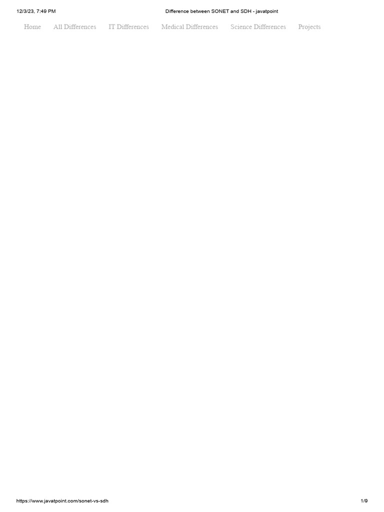 Difference Between and SDH Javatpoint PDF Computing