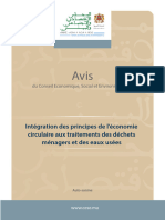 Intégration Des Principes de L'économie Circulaire Aux Traitements Des Déchets Ménagers Et Des Eaux Usées