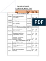 Time Table PG Diploma