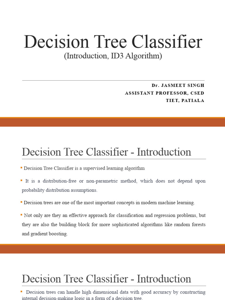 Decision Tree Classifier-Introduction, ID3 | PDF | Applied Mathematics ...
