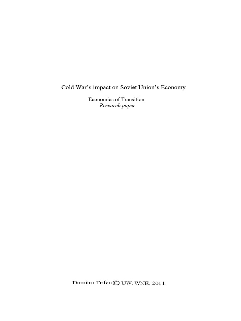 Cold War PDF Soviet Union World Politics