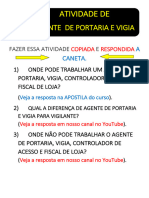 Atividade de Agente de Portaria e Vigia