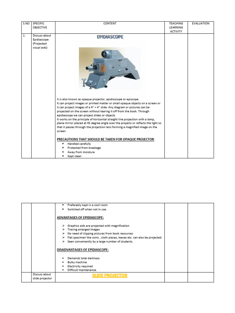 Epidiascope PDF Radiation Equipment