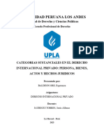 Categorías Sustanciales en El Derecho Internacional Privado