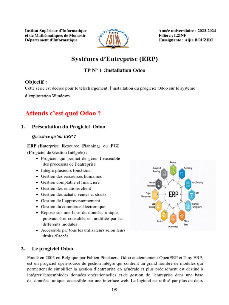 Installation d'Odoo ERP sur Windows | PDF | Progiciel de gestion ...