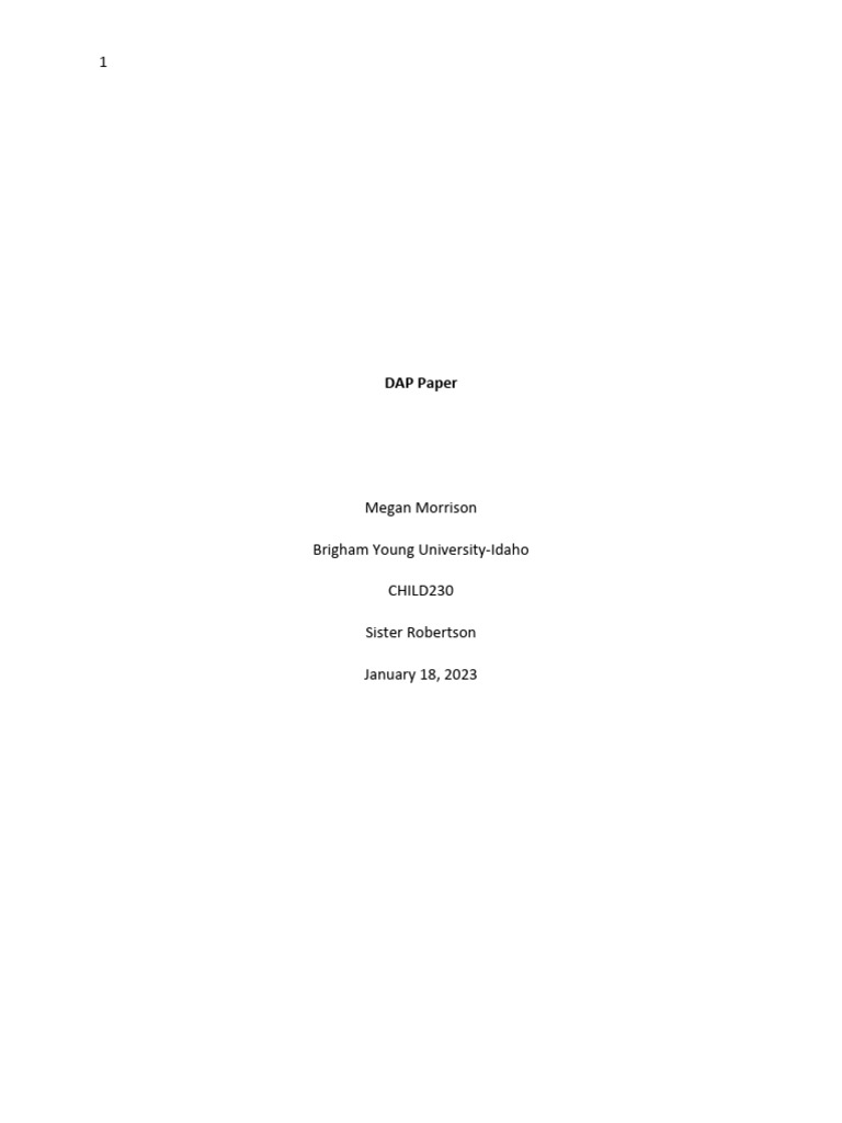 Dap Paper Download Free Pdf Learning Teachers