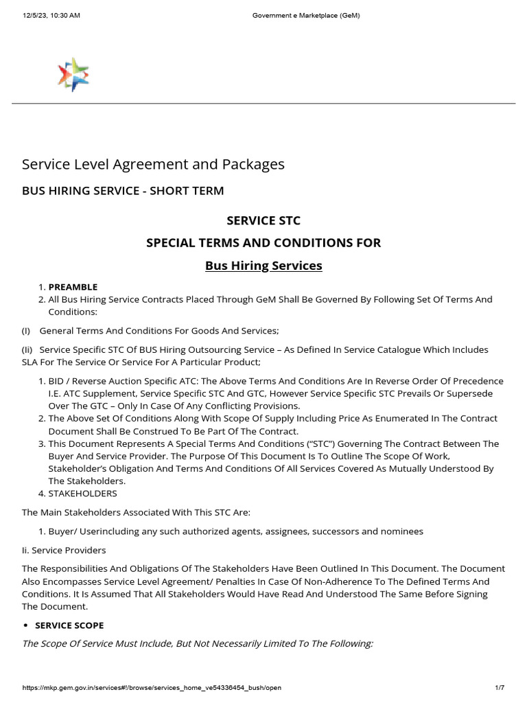 Government e Marketplace (GeM) PDF Procurement Employment