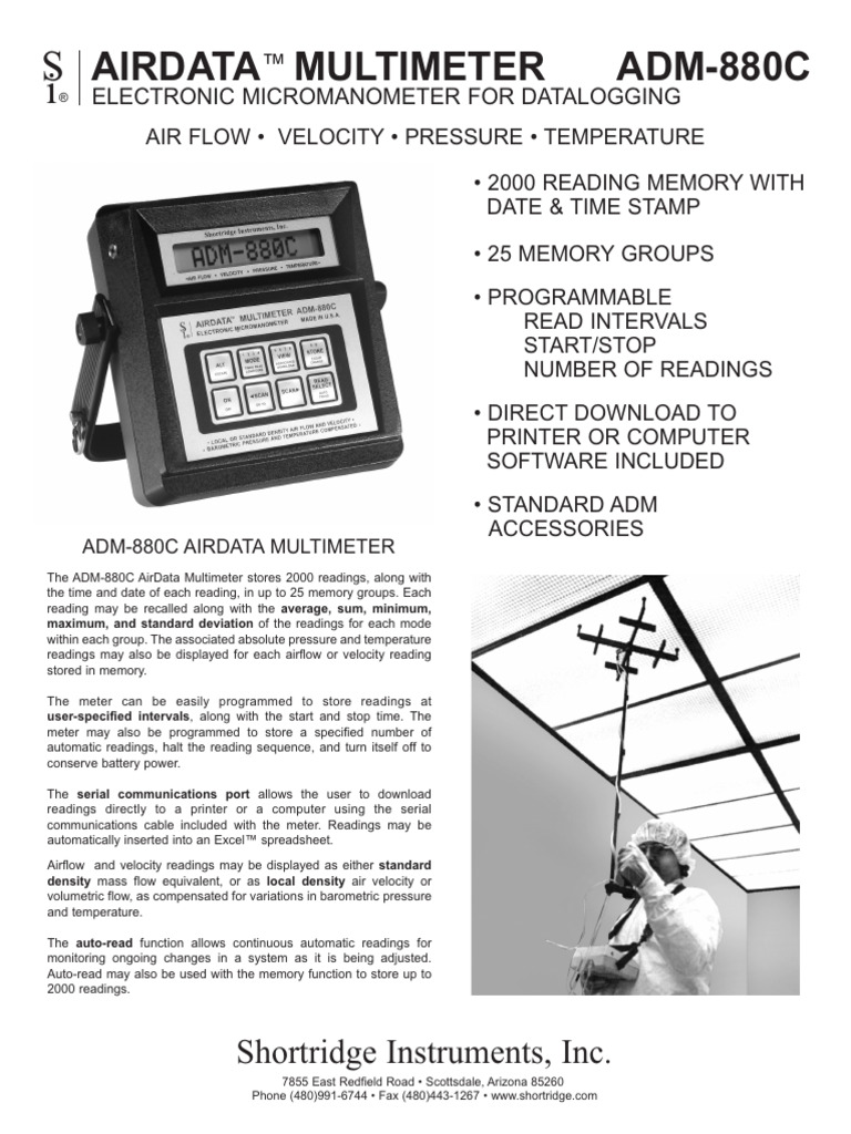 Shortridge ADM-880C - Manual | PDF | Pressure Measurement | Temperature