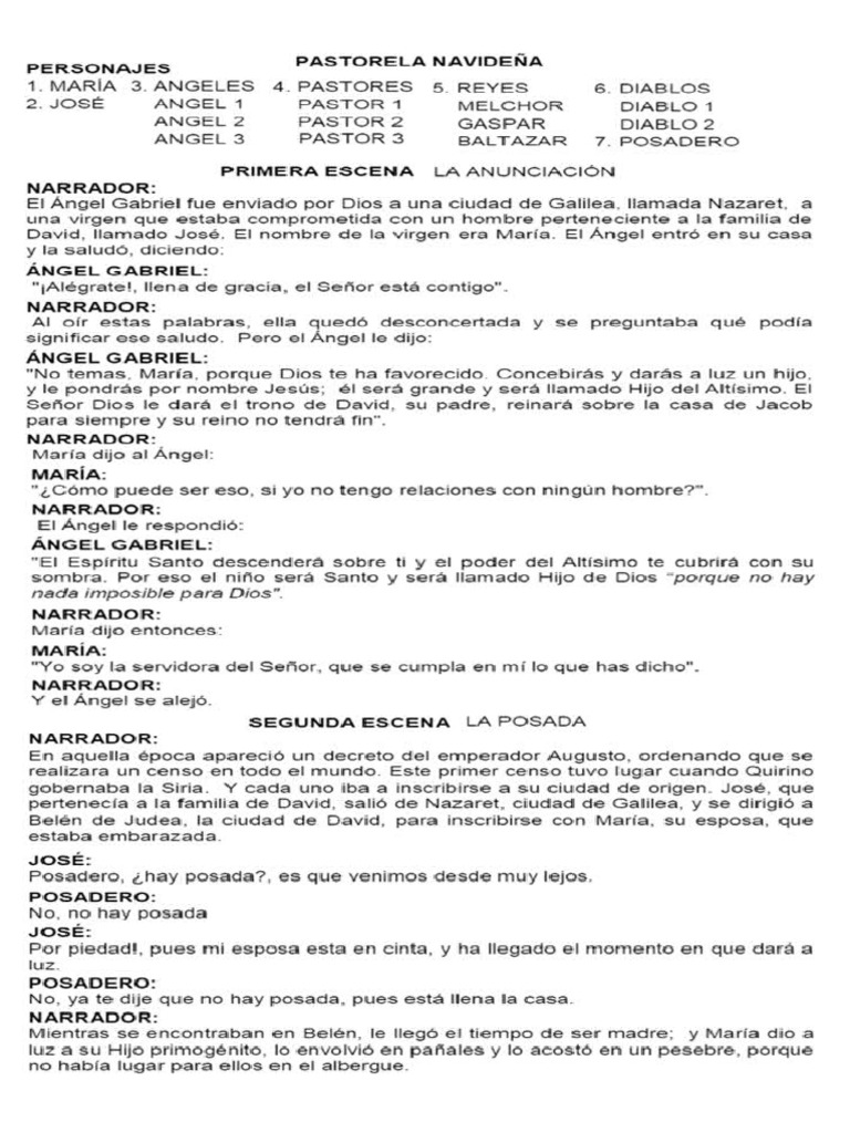 Guión Pastorela Navideña | PDF