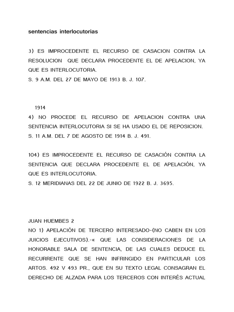 Sentencias Interlocutorias Jseninte | PDF | Sentencia (ley) | Caso de ley