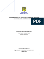 RIESGOS PSICOSOCIALES Y SUS EFECTOS EN EL PERSONAL DEL SECTOR SALUD EN COLOMBIA 