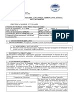 Matias Benavides 6a Informe Psicopedagógico (Prueba Informal de Progreso o Avance) 2022