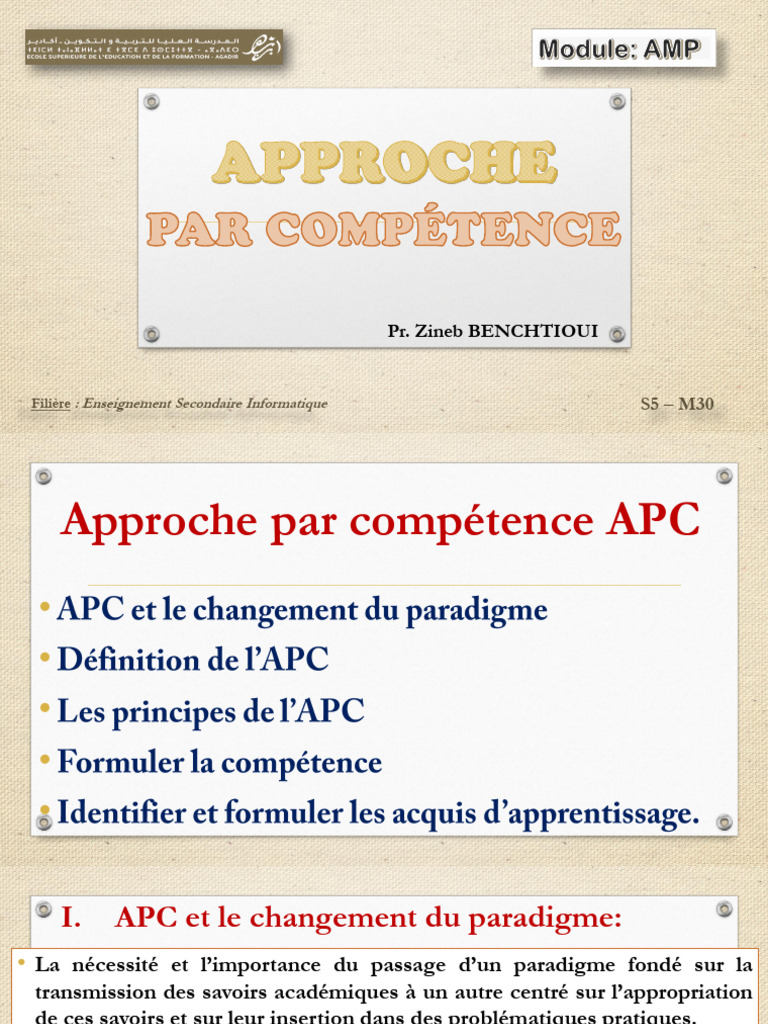 Approche par Compétence en Éducation | PDF | Compétence (Ressources ...