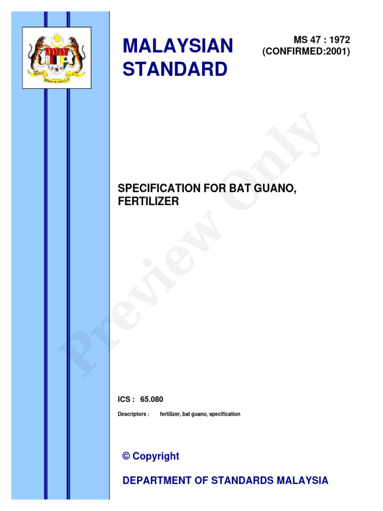 MS 47-1972 | PDF | Malaysia | Standardization