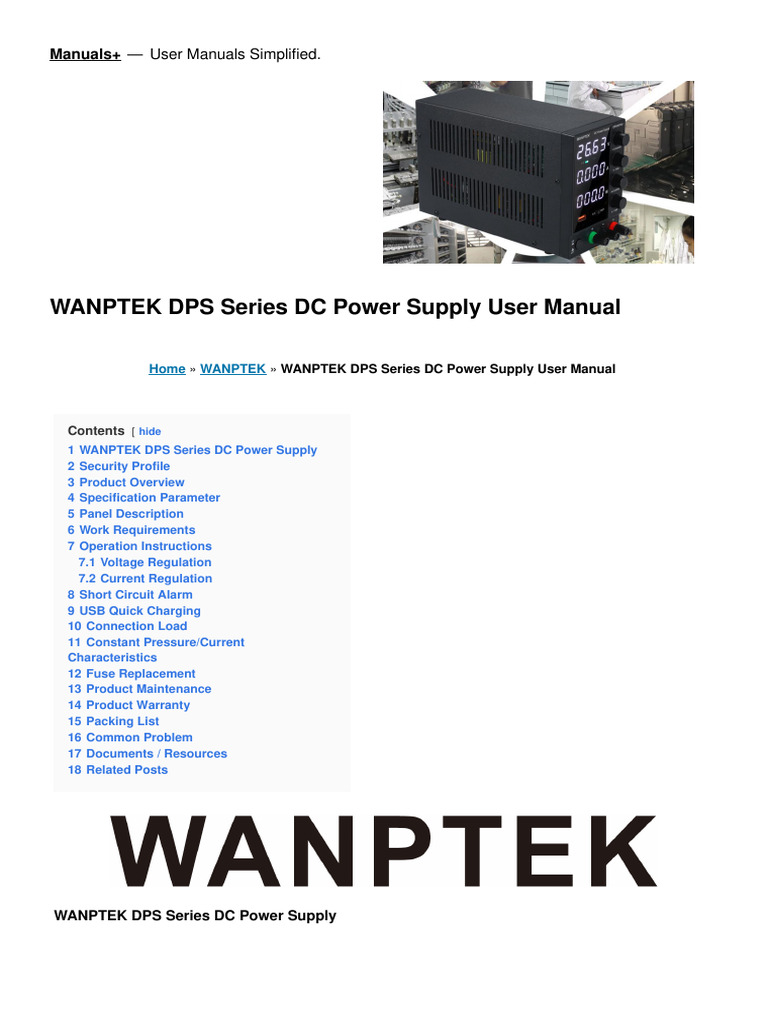 Dps Series DC Power Supply Manual | PDF | Power Supply | Electrical ...