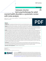 The Difference Between Shorter-Versus Longer-Term Psychotherapy For Adult Mental Health Disorders: A Systematic Review With Meta-Analysis