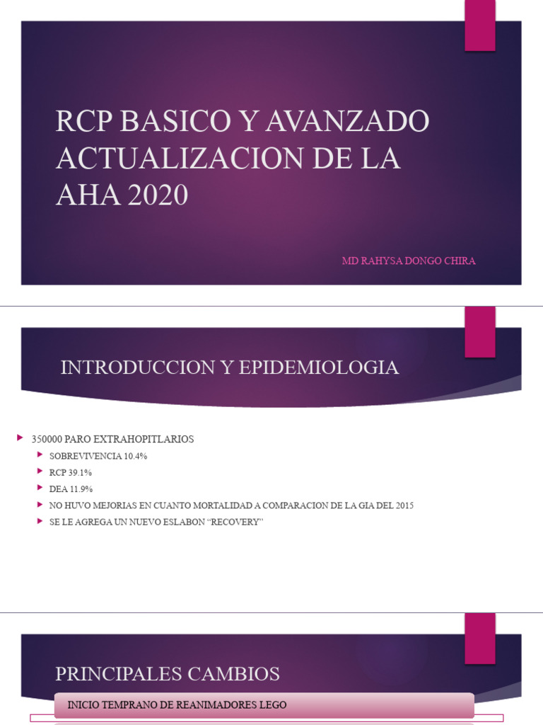 RCP Basico y Avanzado Actualizacion de La Aha Nuevo | PDF | Reanimación ...