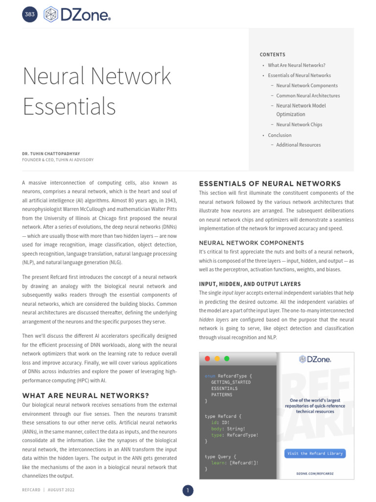 Neural Network Essentials Guide | PDF | Artificial Neural Network ...