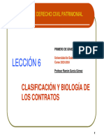 LECCIÓN 6 - Clasificación y Biología de Los Contratos (2023-2024)