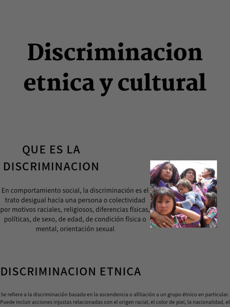 Discriminación Étnica y Cultural en México | PDF | Discriminación ...