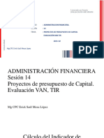 Sesión 14 Proyectos de Presupuesto de Capital Admfin 2023-01