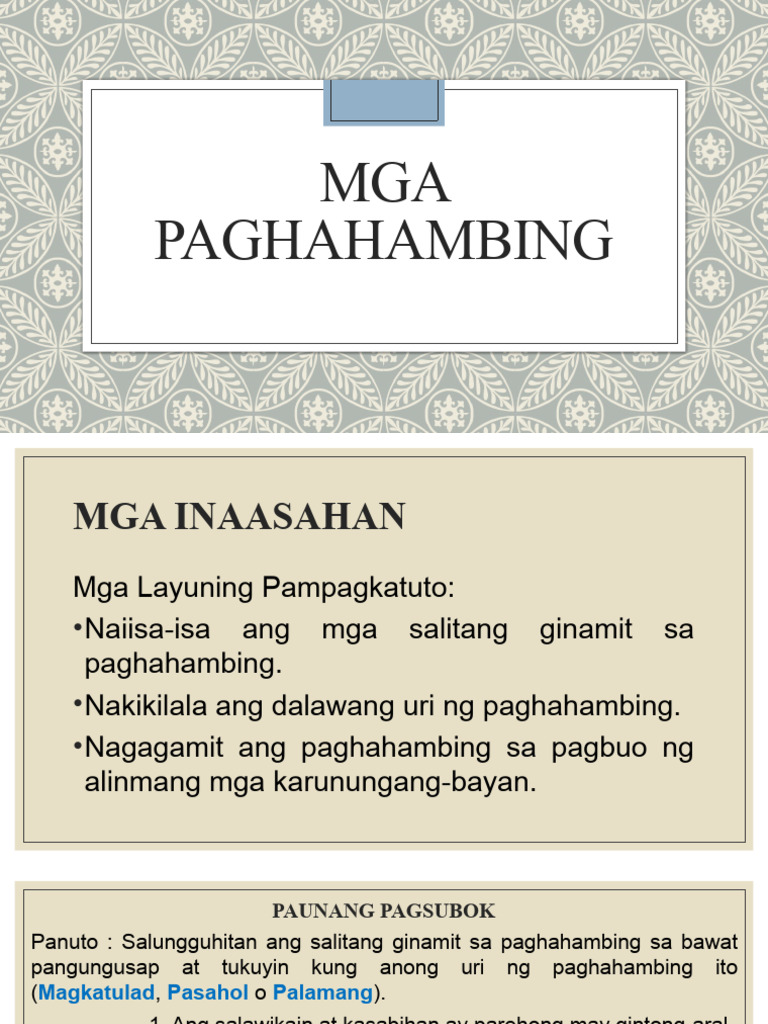 FIL8Q1L3-Mga Paghahambing | PDF
