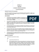 Appendix A For Dormitory Agreement Covenants Terms and Conditions 2022
