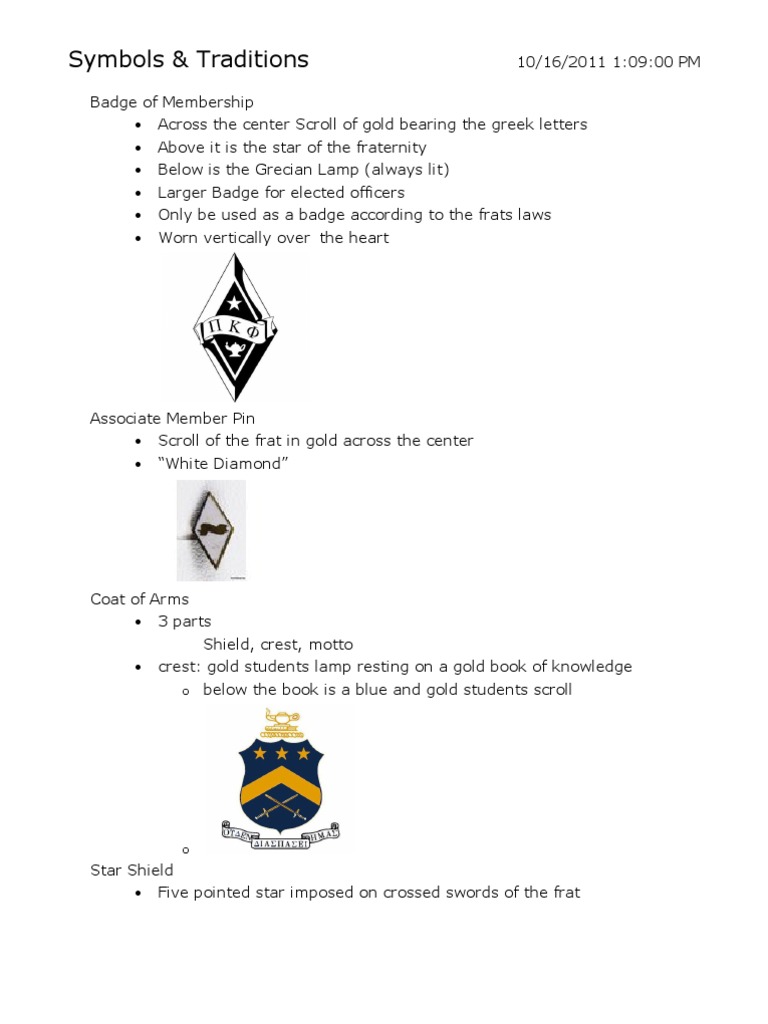 Fraternity Symbols and Their Meanings | PDF