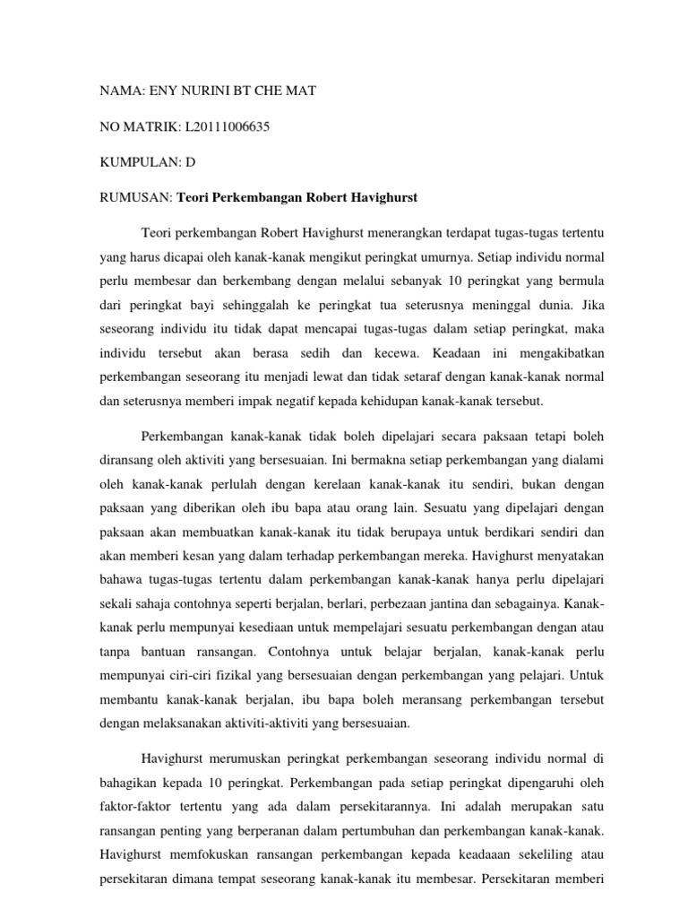Rumusan Teori An Robert Havighurst