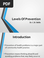 Levels of Prevention