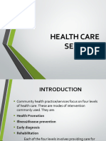 Health Care Setting and Services