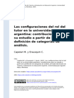 Capelari M. y Erausquin C. (2007) - Las Configuraciones Del Rol Del Tutor en La Universidad Argentina Contribuciones para Su Estudio A Pa (... )