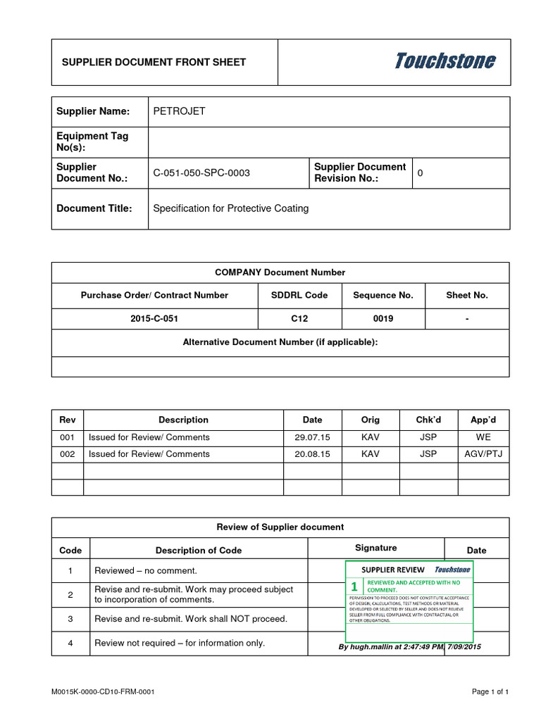 Offshore Coating Specification Document | PDF | Specification ...