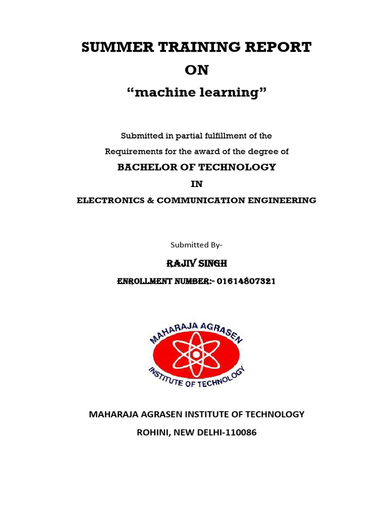 Summer Training on Machine Learning | PDF | Machine Learning | Support ...