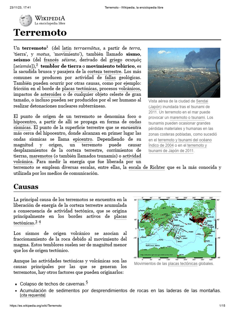 Image Result For Terremoto Wikipedia La Enciclopedia Libre