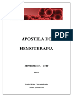 Apostila de Hemoterapia: Biomedicina - Unip