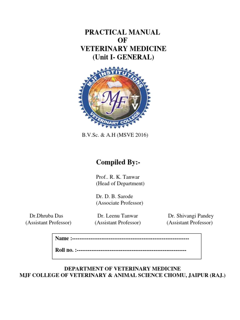 Veterinary Medicine Practical Manual | PDF | Respiratory System | Pulse