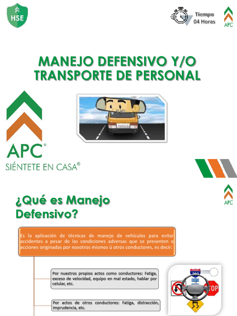 Manejo Defensivo - Transporte de Personal | PDF | Neumático | Accidente ...