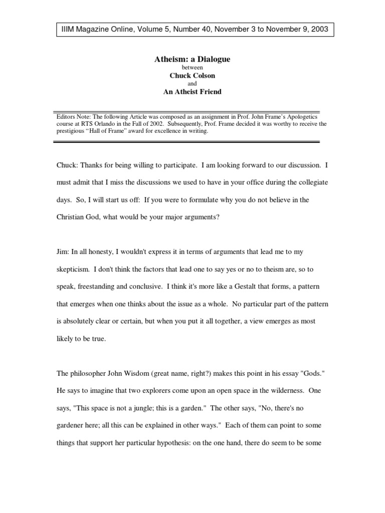 Atheism Explored: A Dialogue on Belief | PDF | Atheism | God